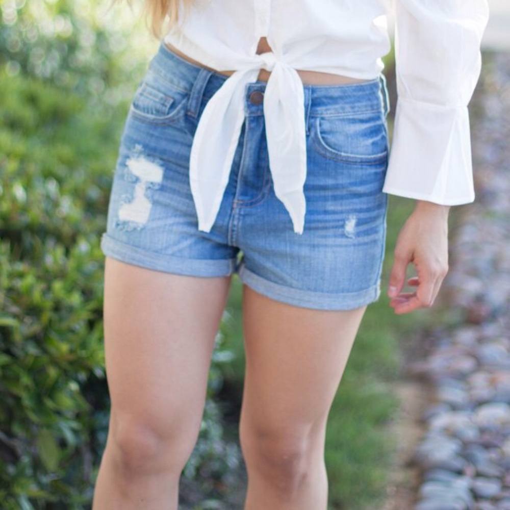 **SALE**High on Life High Waisted Distressed Short